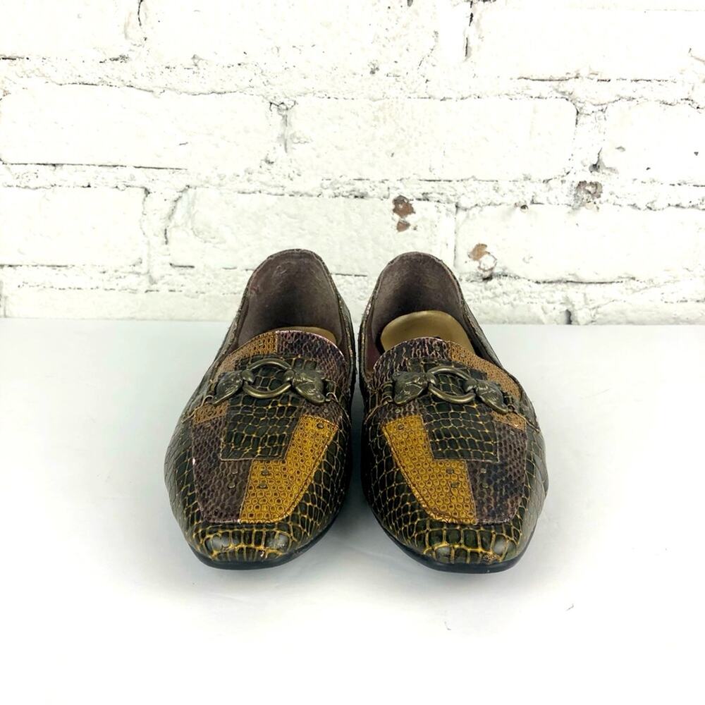 Vintage Annie Patchwork Faux Animal Tiger Accent Loafers - Picture 5 of 12